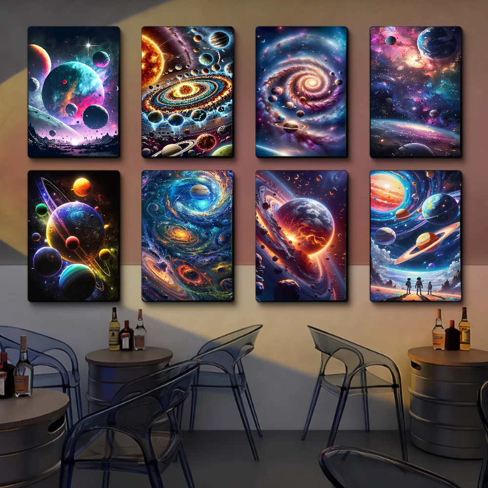 

Planets Classic Vintage Posters Waterproof Paper Sticker Coffee House Bar Home Decor