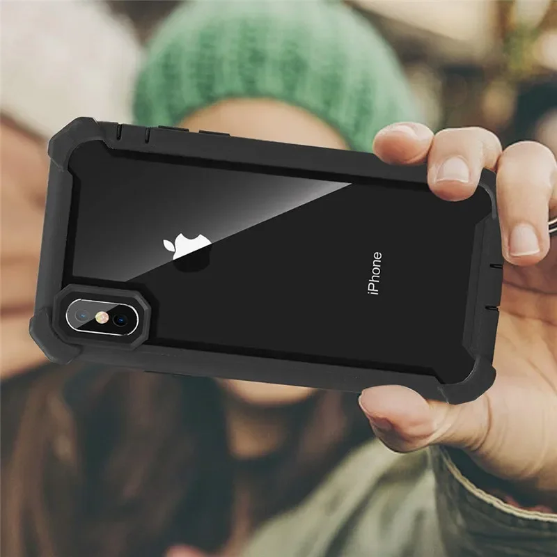 Phone Case For iPhone 12 11 Pro Max X XR XS Max 6 6S 7 8 Plus Shockproof Bumper Transparent Clear TPU Cases PC Back Phone Cover - Image 6