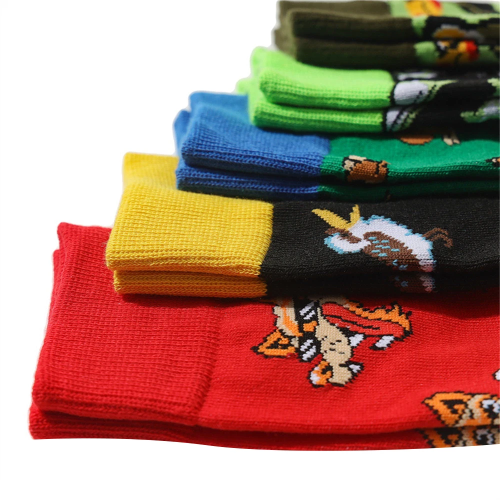 Cartoon Pattern Tube Socks Comfortable Fabric Lovely Socks for Thanksgiving New Year Gift