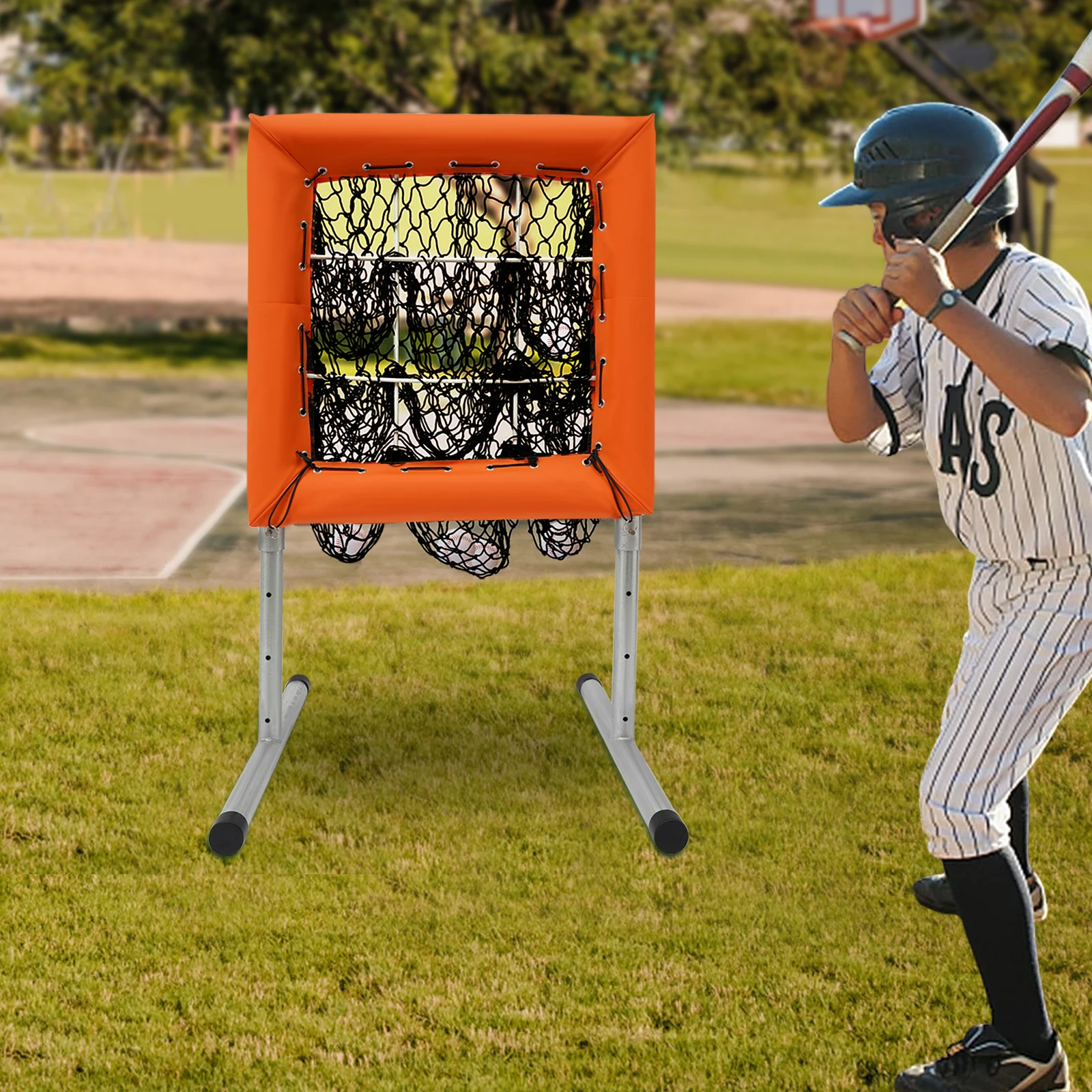 Treinador de beisebol ao ar livre pode atingir redes de beisebol adequadas para campos de treinamento ao ar livre, quadros de tênis e uso infantil