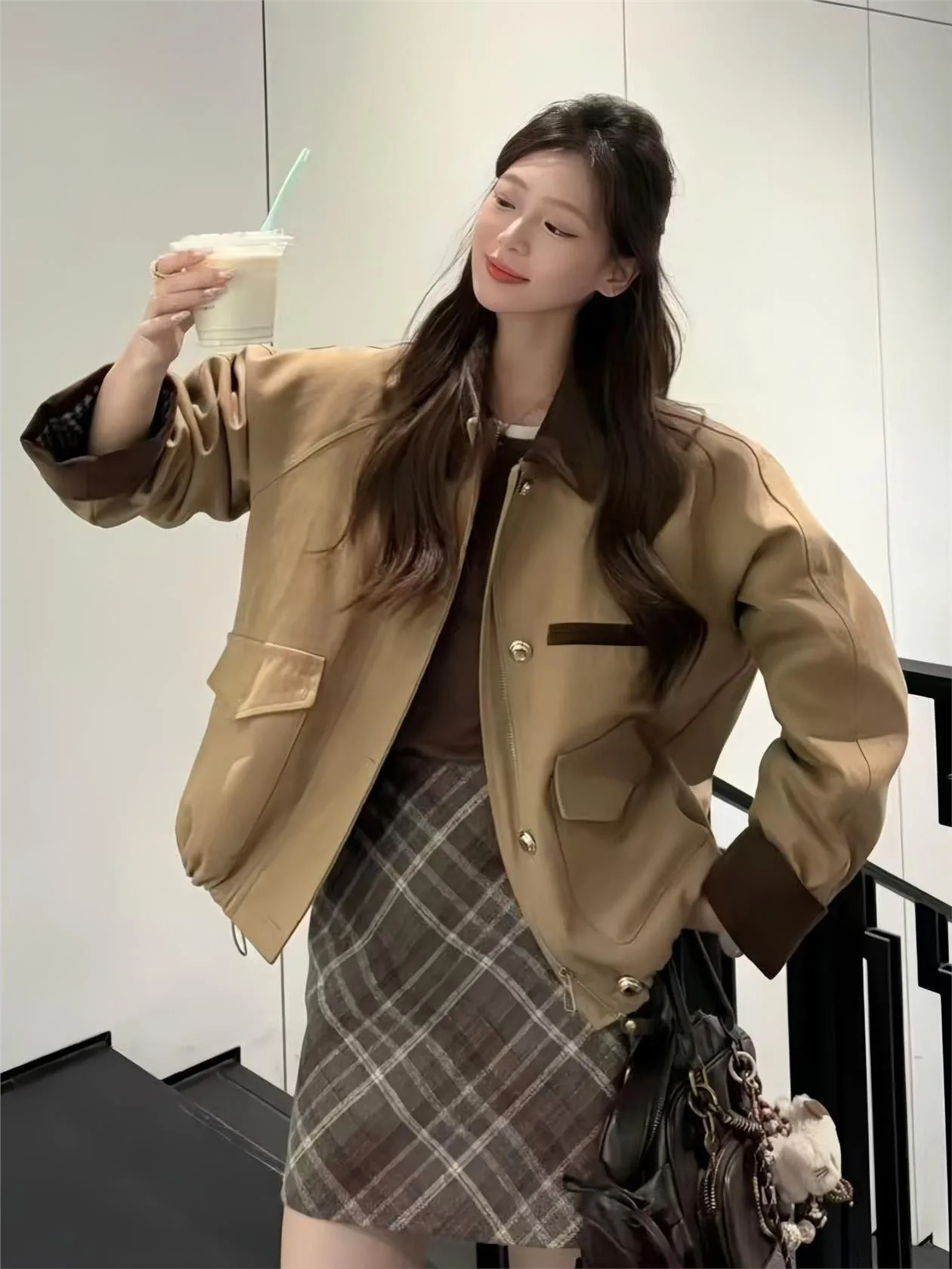 

Retro Short Collarless Jacket Women's Loose Fit Cotton Lined Thickened Autumn Winter New Style Fashionable Korean Style Coat