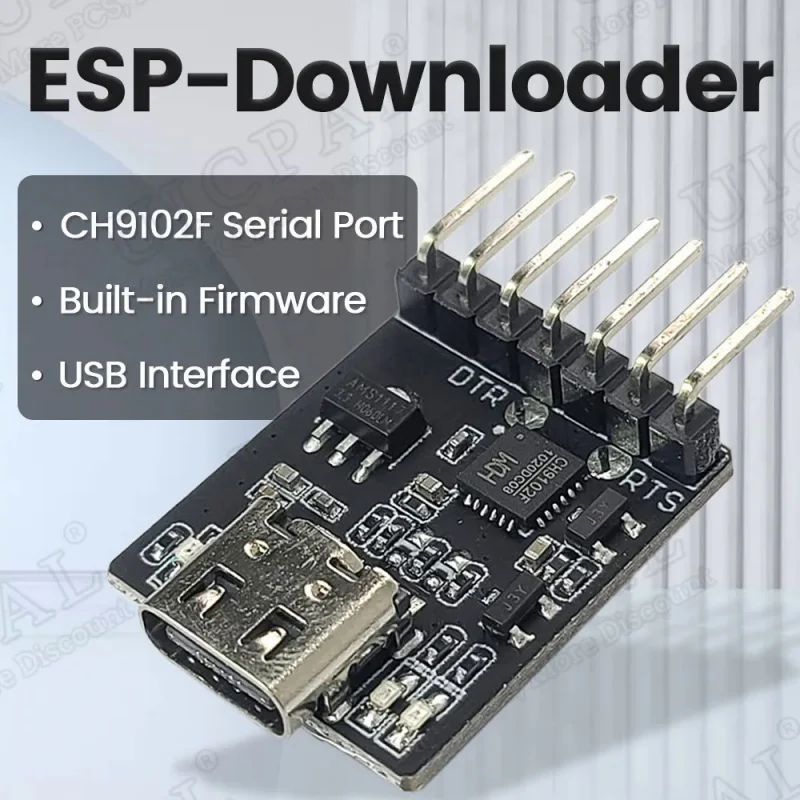 CH9102F Downloader Module Chip Program Burning for ESP32 MINI TYPE-C USB to UART RS232 RS485 Serial Port Download 7Pin