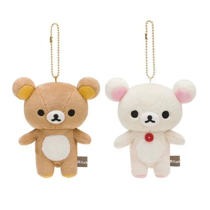 Rilakkuma Korilakkuma Bear Plush Keychain Keyring Ball Chain Kawaii Cute Bag Keychains Mascot Keyholder Girls Toys