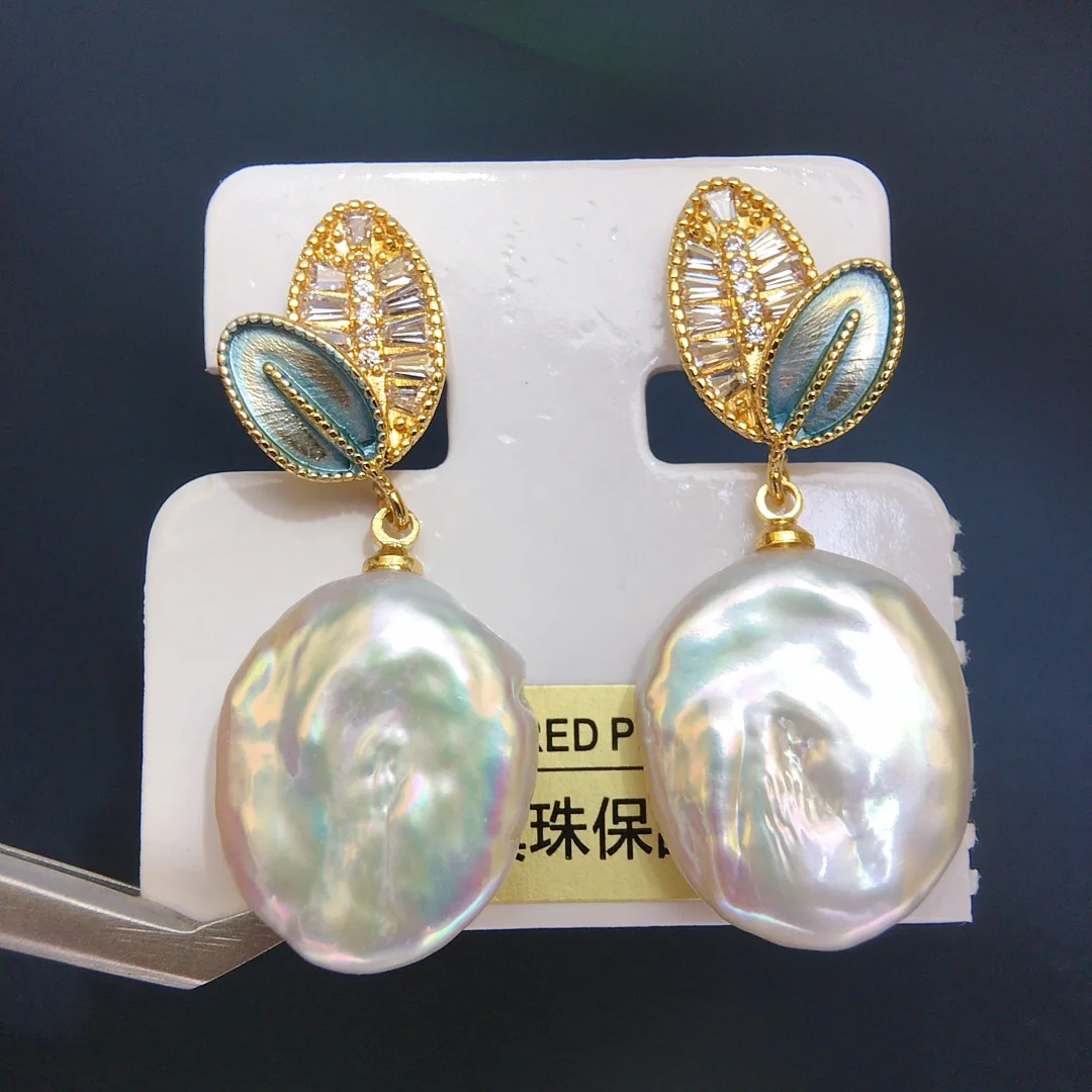 

925 Sliver Nature Freshwater Baroque Pearl Drop Earring