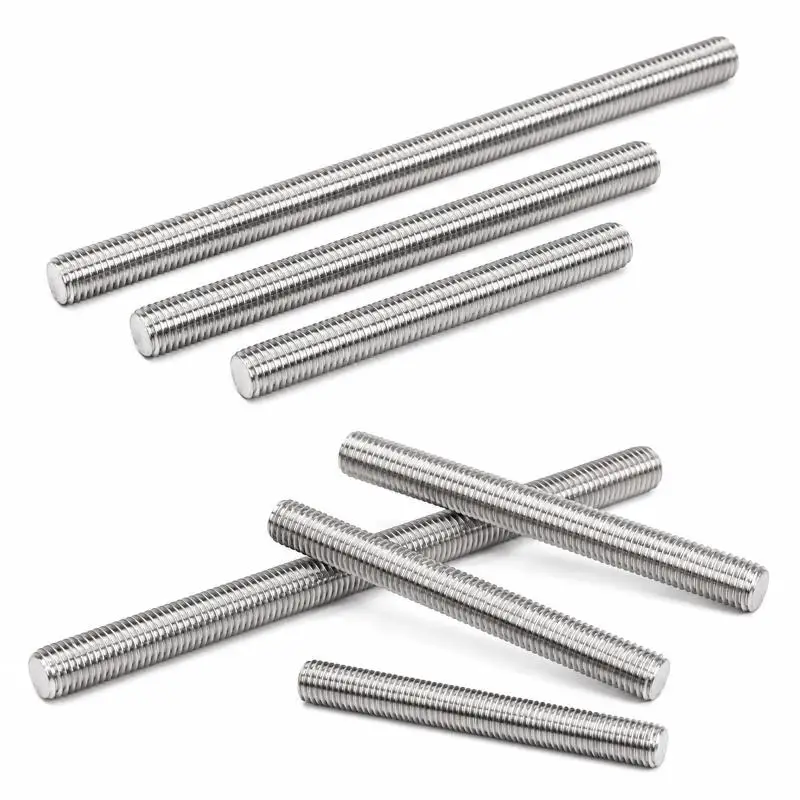 1/2pcs 304 Stainlesss Steel Threaded Rod M2-M20, 250mm/500mm Length, All Thread Stud Bar