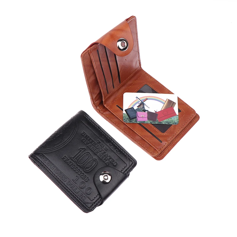 Billeteras cortas para hombre, tarjetero de identificación, billetera pequeña con grabado de Clips para dinero, Cartera de gran capacidad a la moda, novedad