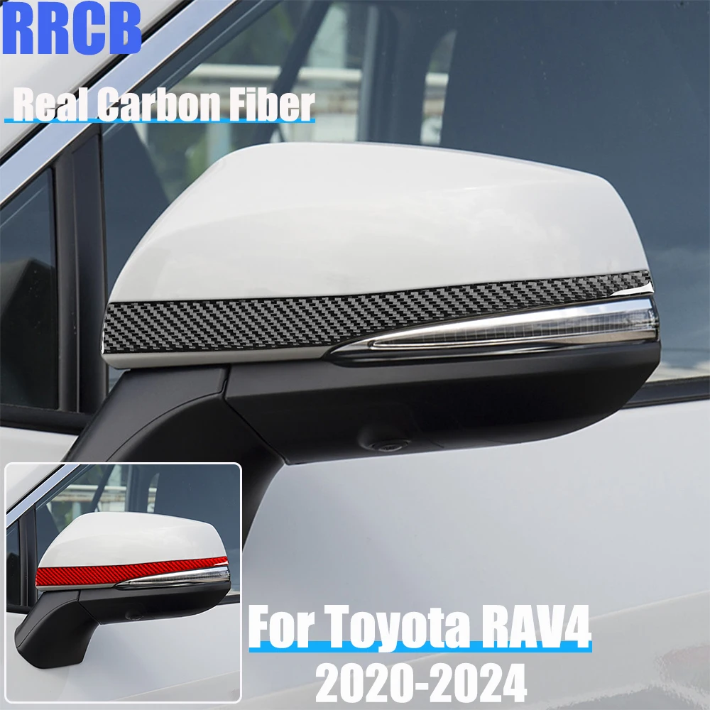 

Автомобильные аксессуары из настоящего углеродного волокна, декоративная накладка на боковое зеркало, мягкая наклейка на чехол для Toyota RAV4 XA50 2020 2021 2022 2023 2024