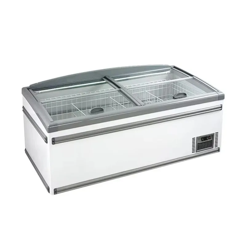 Custom Commercial Chest Island Freezer Top Open Supermarket Fridge Refrigeration Equipment