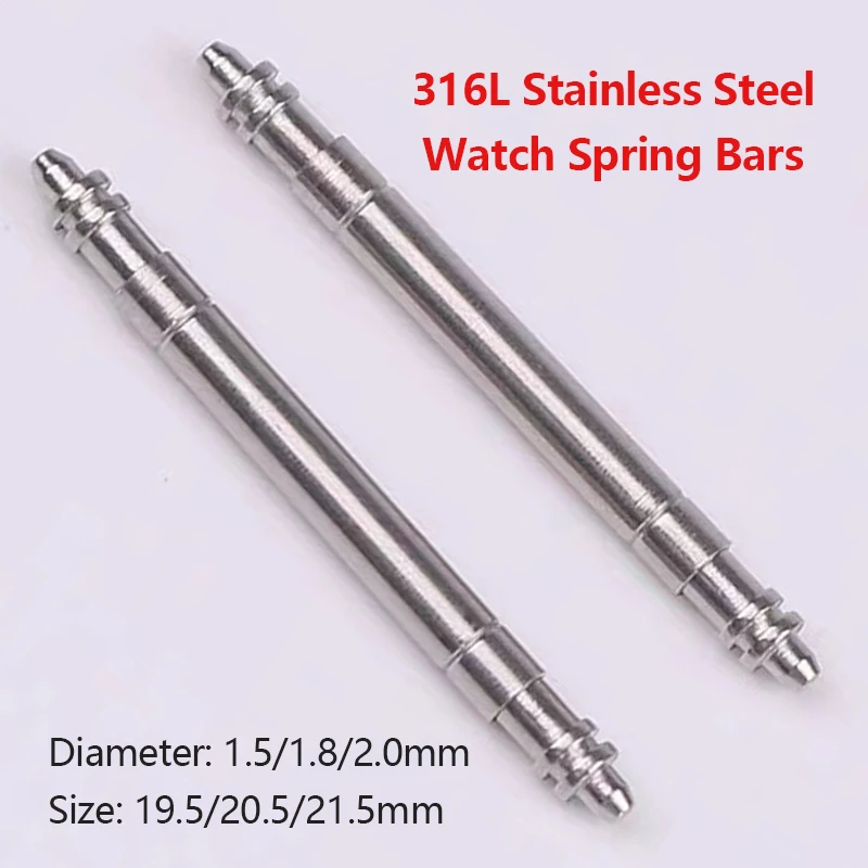 High Quality Watch Spring Bars for Seiko Oyster Strong Durable 316L Stainless Steel Link Pin for Rolex 1.5/1.8/2.0mm Diameter