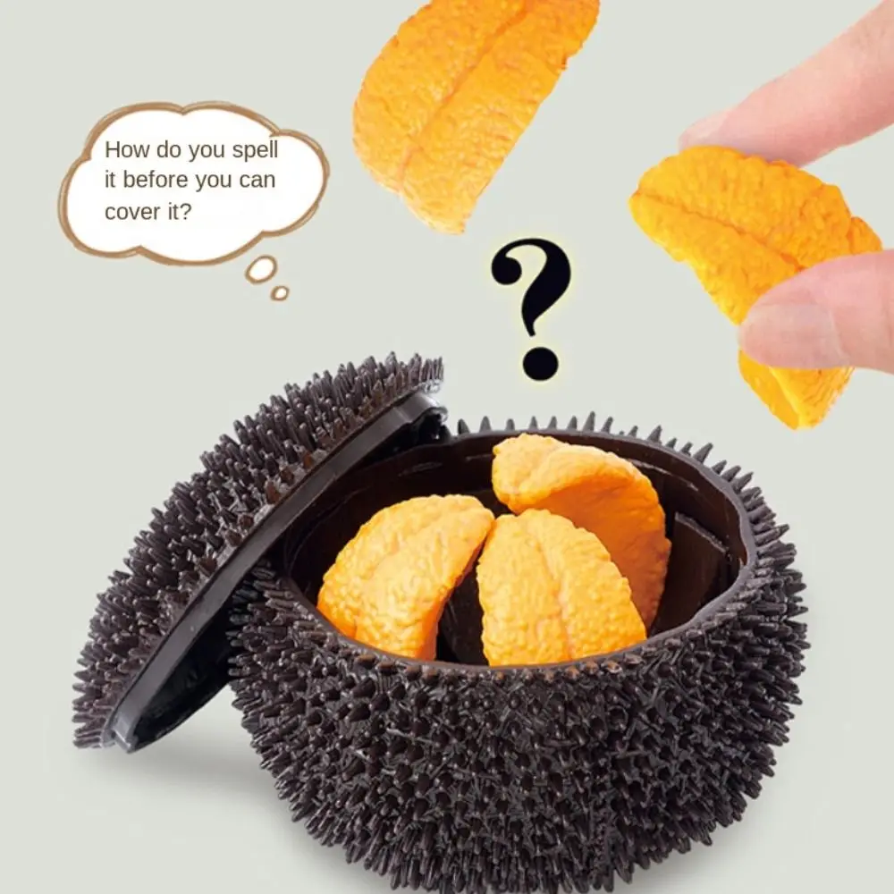 DIY Pretend Play Toys Simulation Sea Urchin Orange Shape Color Pairing Puzzle Food Play House Early Education Toys For Children