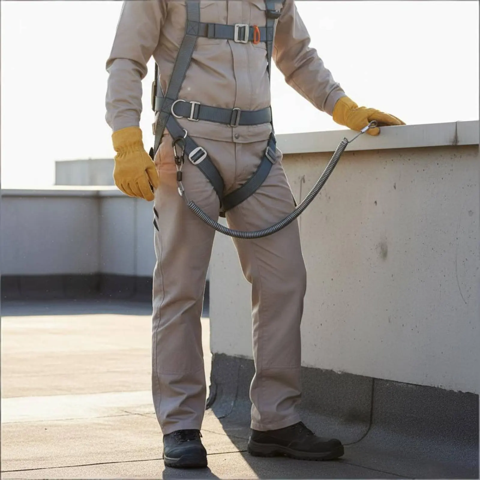 Fall Protection Tool Lanyard Versatile Steel Wire Safety Rope Coiled Tool Lanyard Quick Retract for Construction Workers
