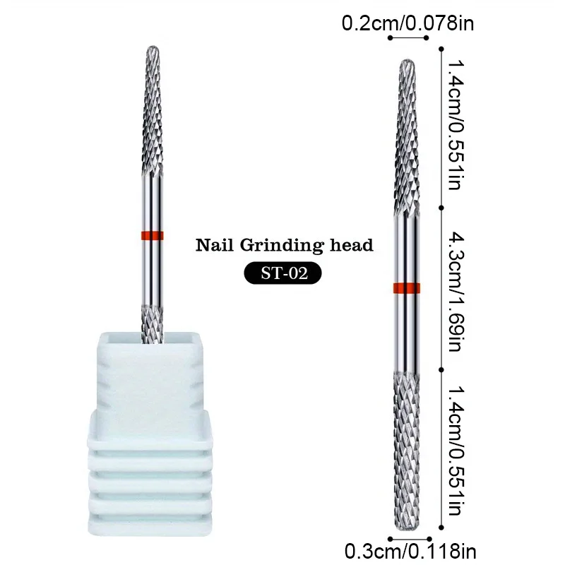 Multifunctionele boor onder de nagel Dubbele uiteinden Wolfraamcarbide scherpe nagelgel Verwijder exfoliatorpeeling