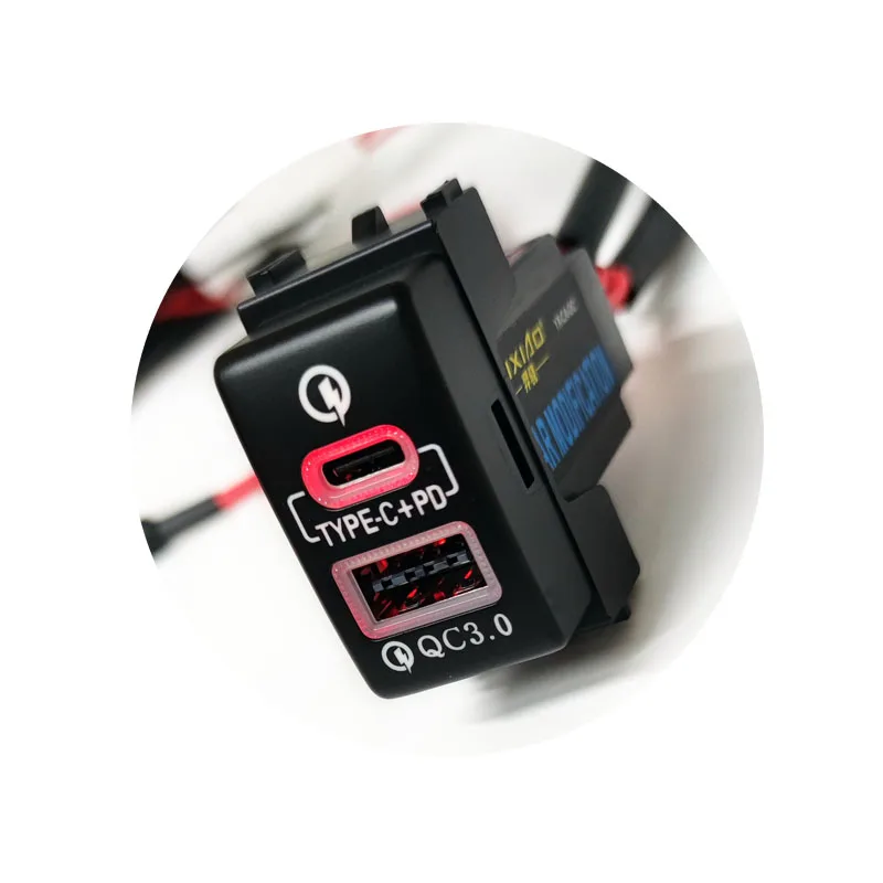 

AADD-For Nissan TIIDA LIVINA GENISS X-TRAIL QASHQAI ALTIMA PD Car Charger QC3.0 Fast Charging USB Connector
