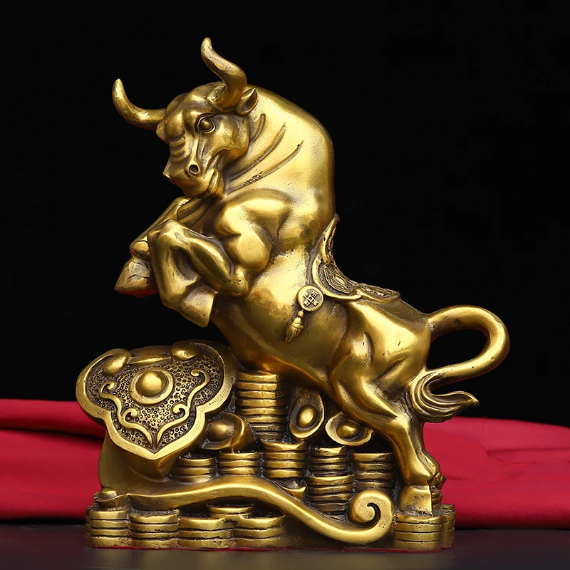 bronze statue Ruyi Niuhuang Copper Pendant Size Length 19 Width 9 Height 21cm Weight 2.35kg