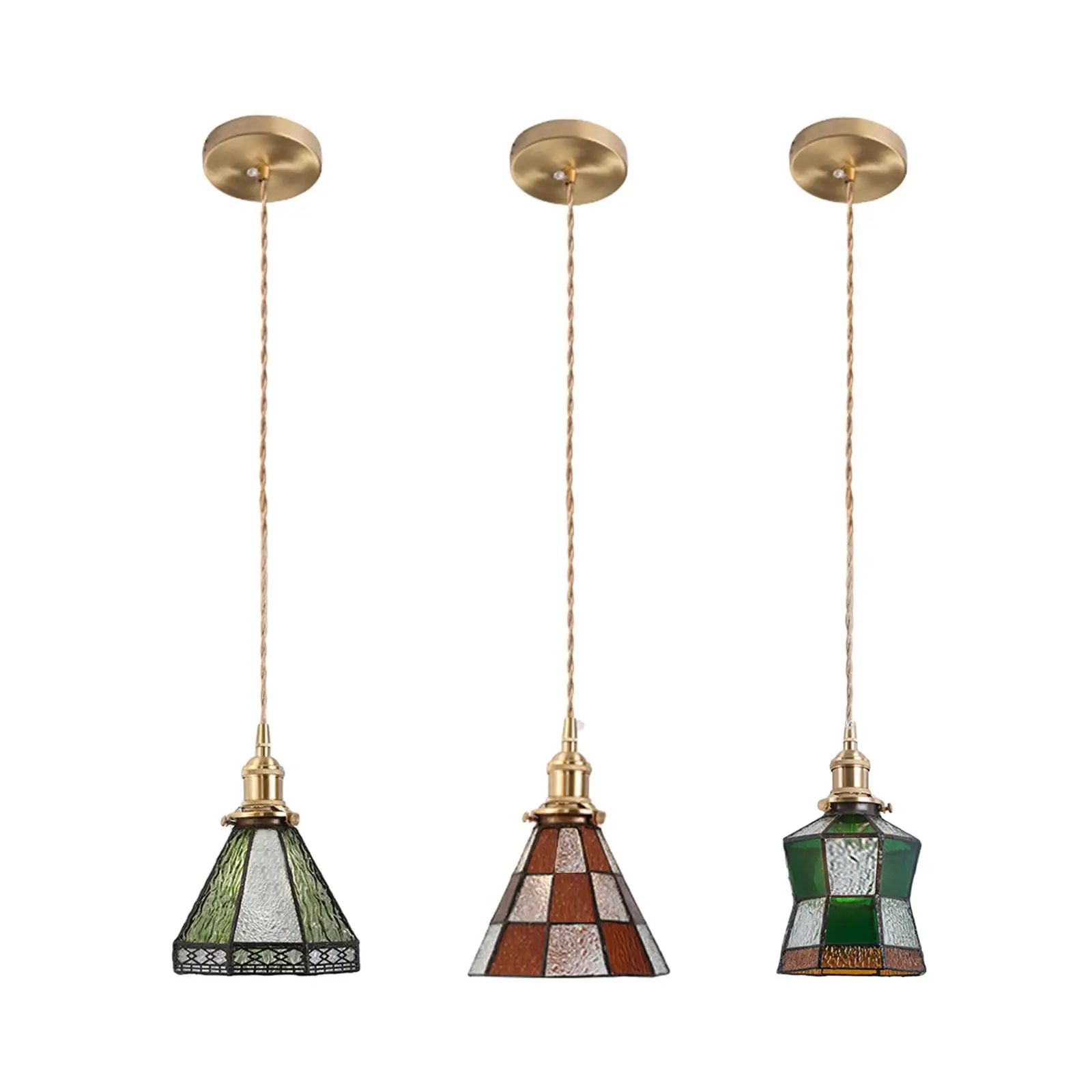 Pendant Light Glass Shade W/Hanging Cord No Bubbles Ceiling Lights for Kitchen Island Room Hallway Stairwell Bathroom