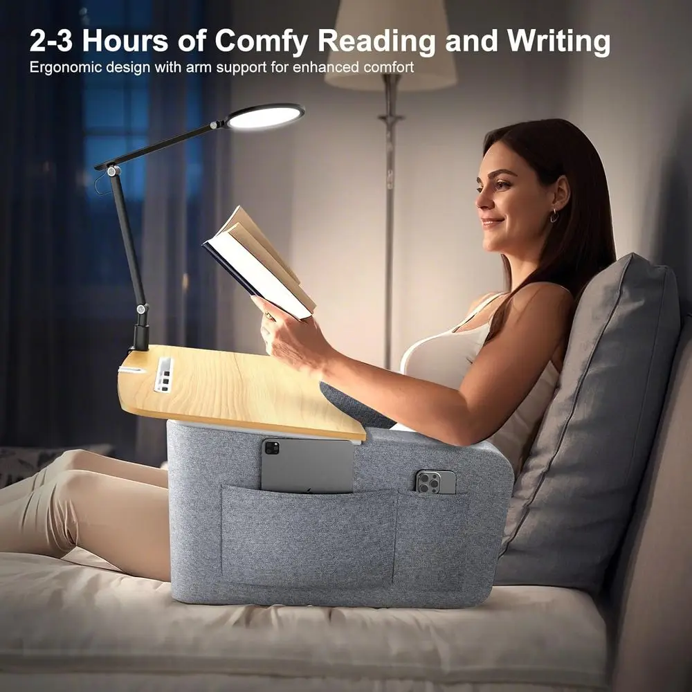Lap Desk or Adults with Arm Rests,Ergonomic Laptop Pillow Stand or Bed,Couch,loor (Wood)