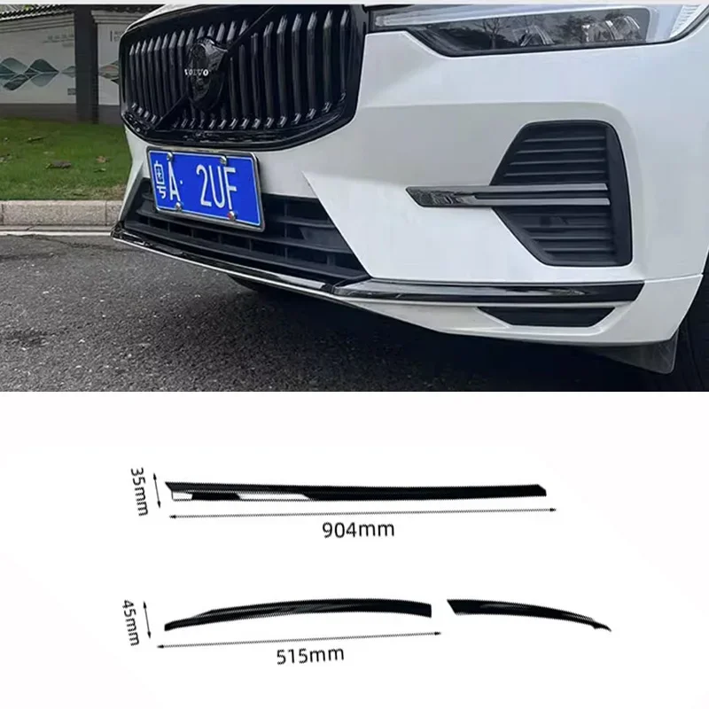 For Volvo XC60 front bumper trim modification Black Samurai kit blackened decoration 2022-2024 Car accessories