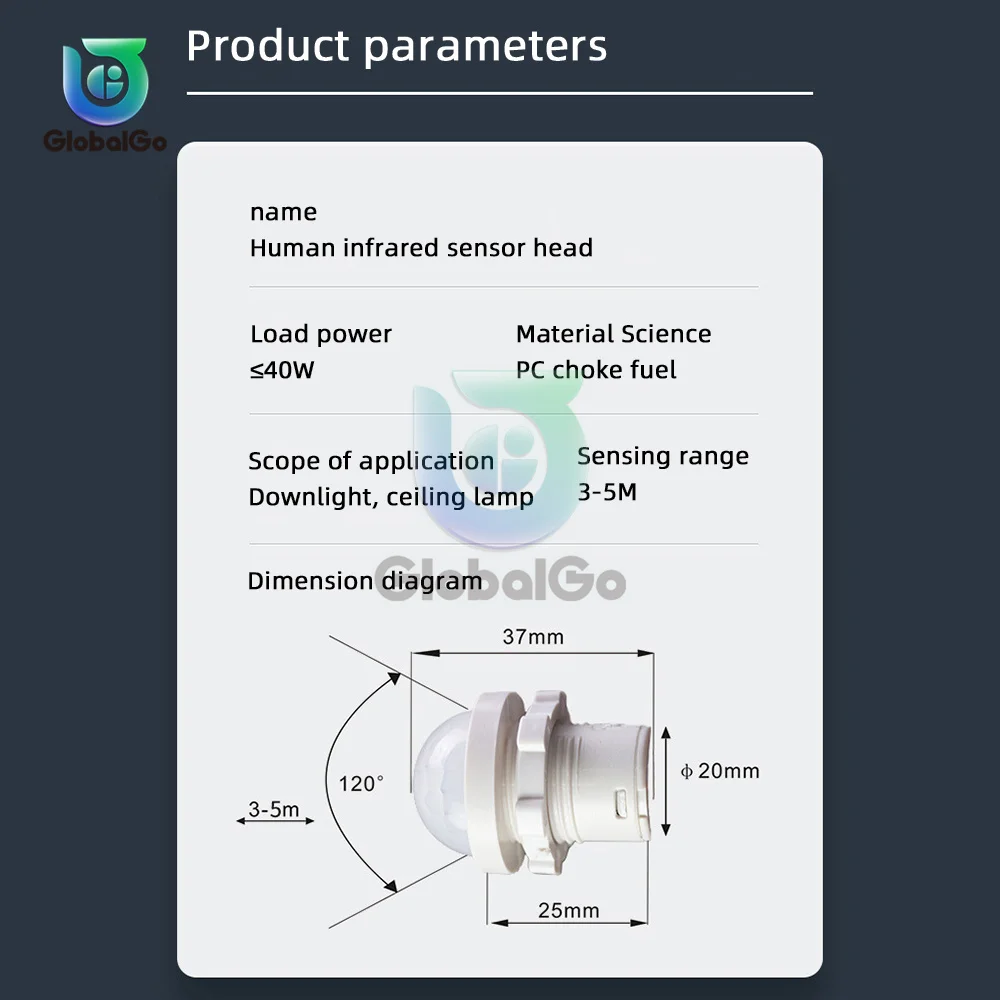 LED PIR لا قابل للتعديل تأخير جسم الإنسان الأشعة تحت الحمراء للكشف عن الأشعة تحت الحمراء مستشعر حركة بالأشعة تحت الحمراء مفتاح الإضاءة للمنزل AC110-240V تيار مستمر 12 فولت-24 فولت