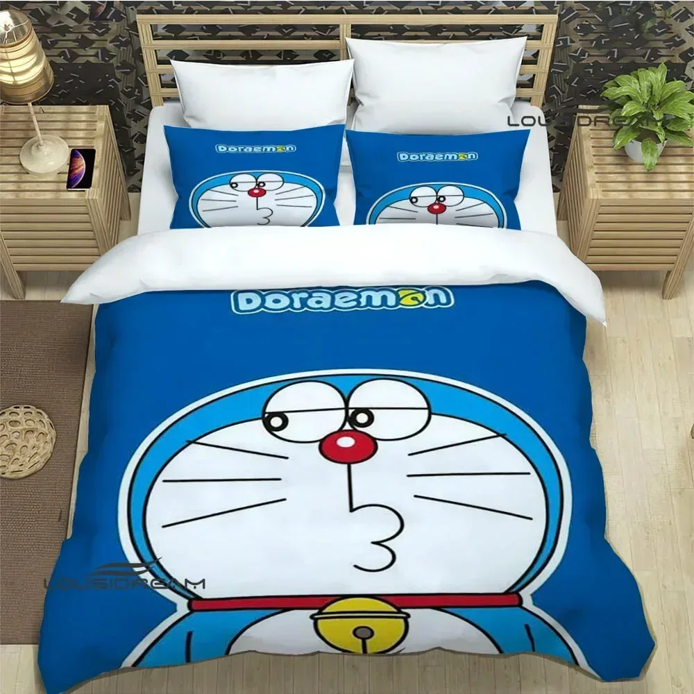 Cute D-Doraemons Cartoon Bedding Sets exquisite bed supplies set duvet cover bed comforter set bedding set luxury birthday gift