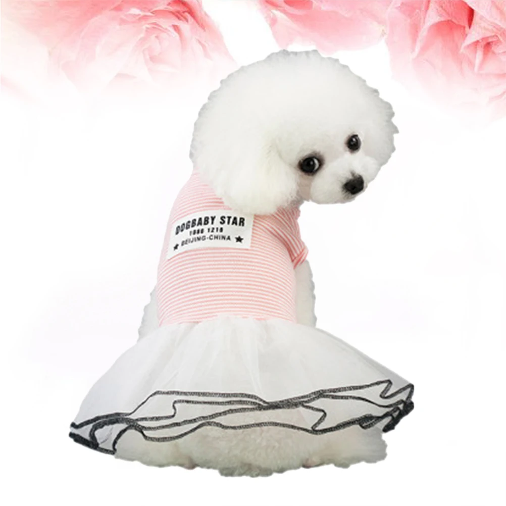 

Pet Striped Skirt Grooming Small Dog Dress for Dogs Puppy Summer Pets Clothes Korean Version