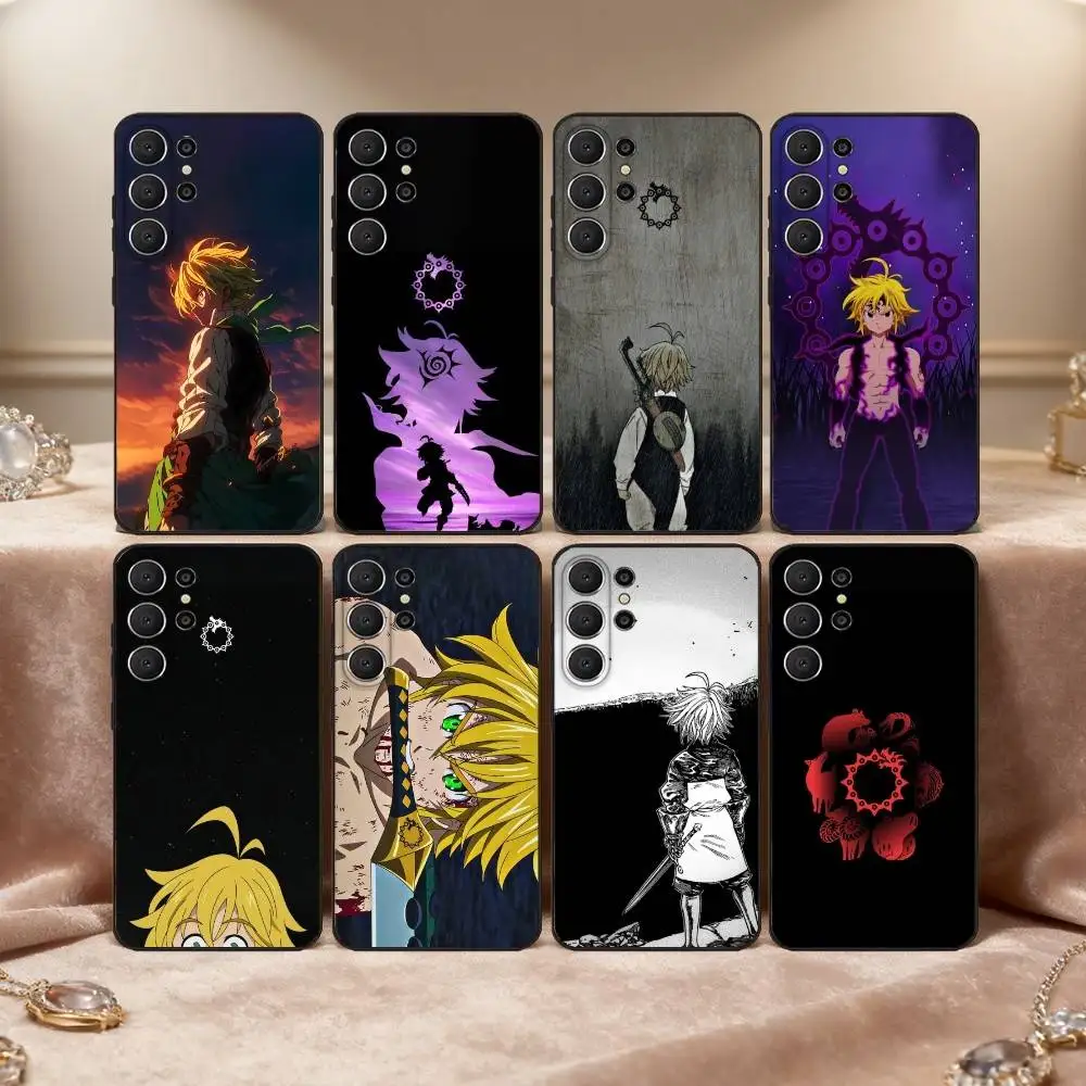 S-Seven D-Deadly Sins Meliodas Phone Case For Samsung S26,S25,24,23,22,30,21,10,9,Ultra,Plus,Lite,Black Soft Case