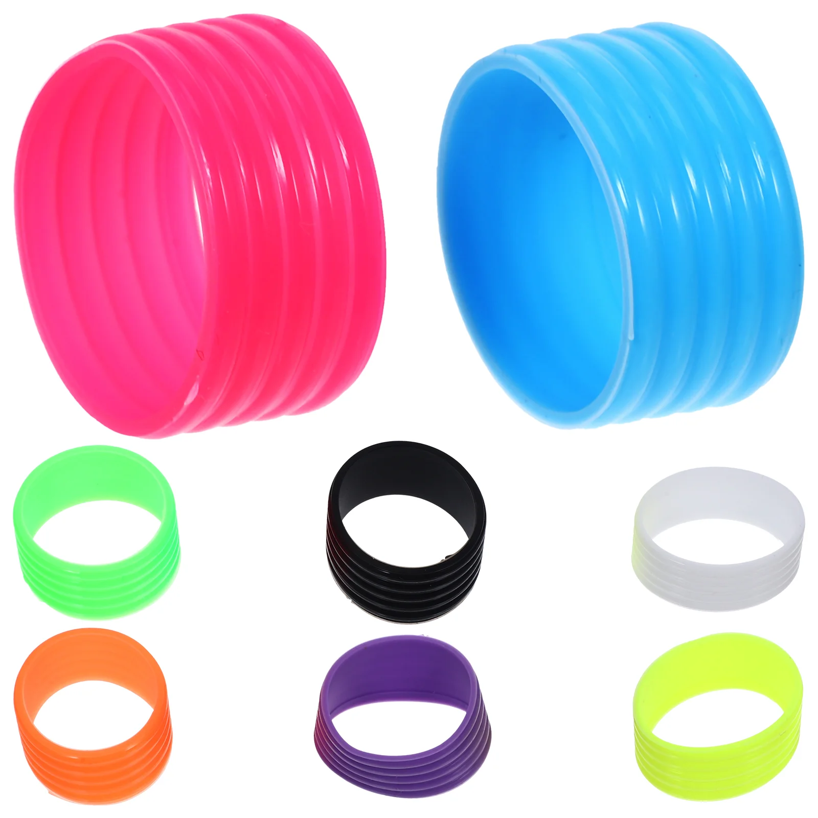 

8 Pcs Racket Anti-slip Ring Badminton Tennis Grips Overgrip Protectors Silicone Rings Professional Balls