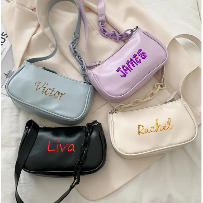 

Cross Body Bag, Shoulder Bag, Women's Retro Girl Bag, Trendy, Simple, Fashionable, Personalized Name, Solid Color PU Bag