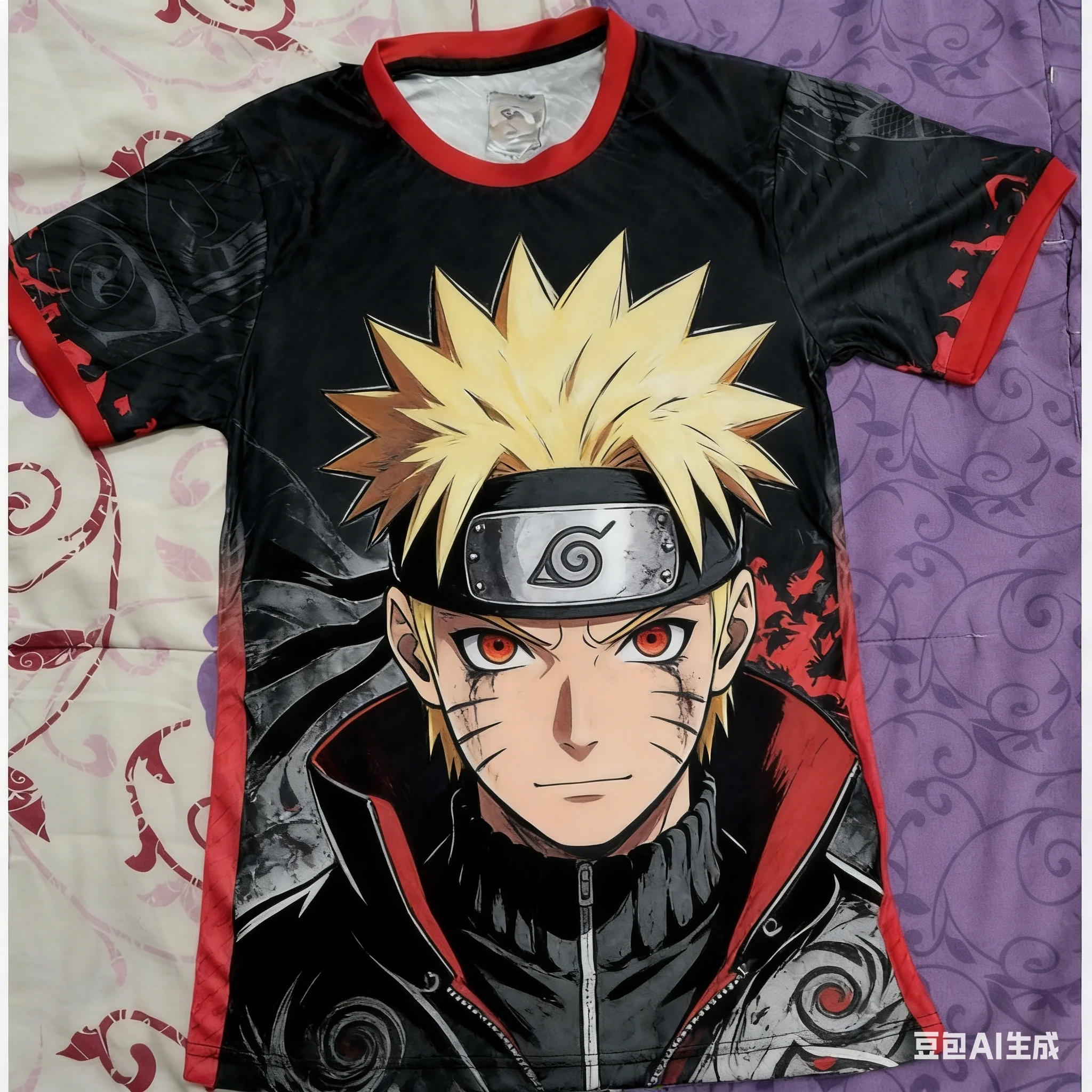 Naruto Itachi Akatsuki Tee for Men Women, Sharingan Crow Anime Graphic Ringer T-Shirt, Casual Streetwear Fan Gift Top