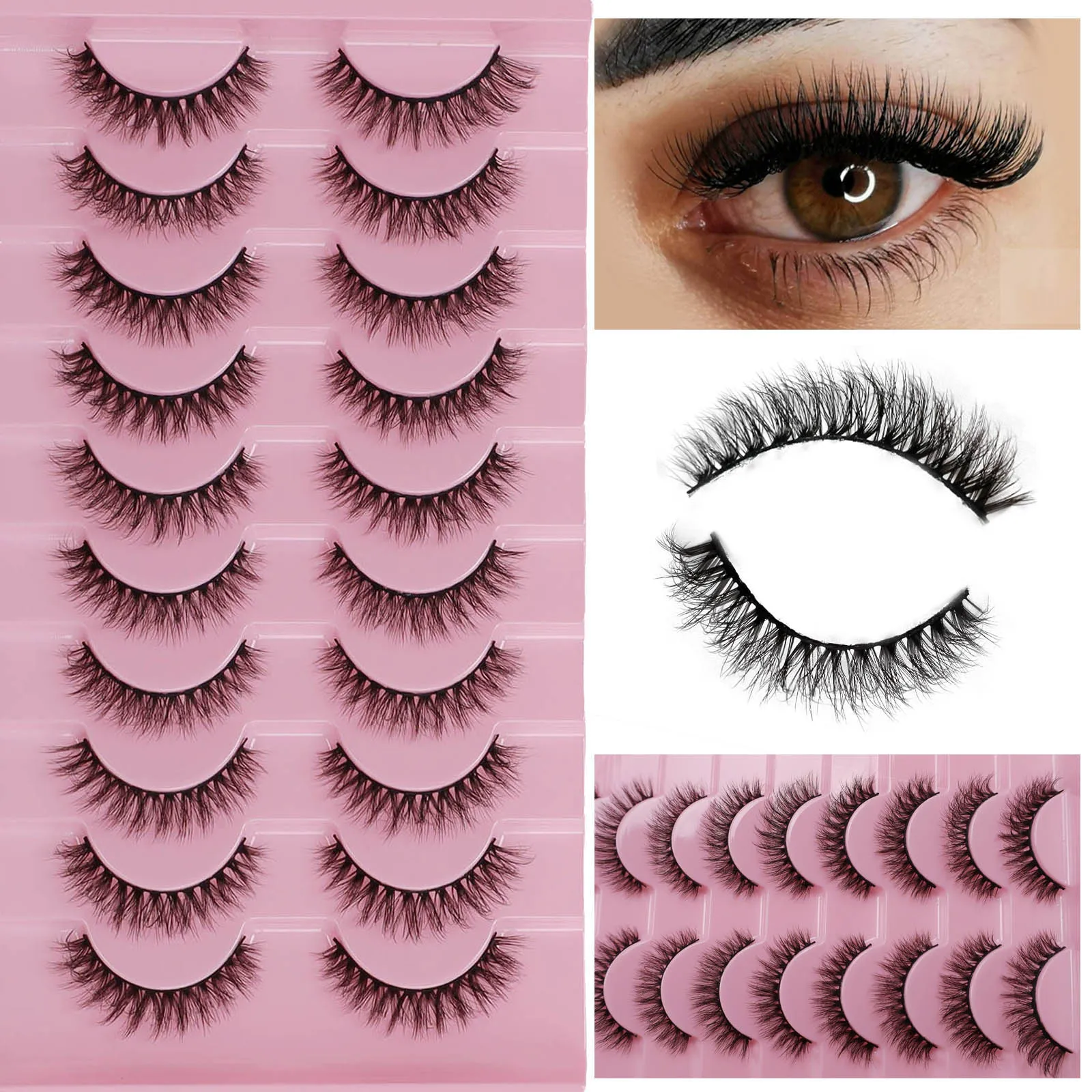 ヨーロッパとアメリカのつけまつげ,10ペア