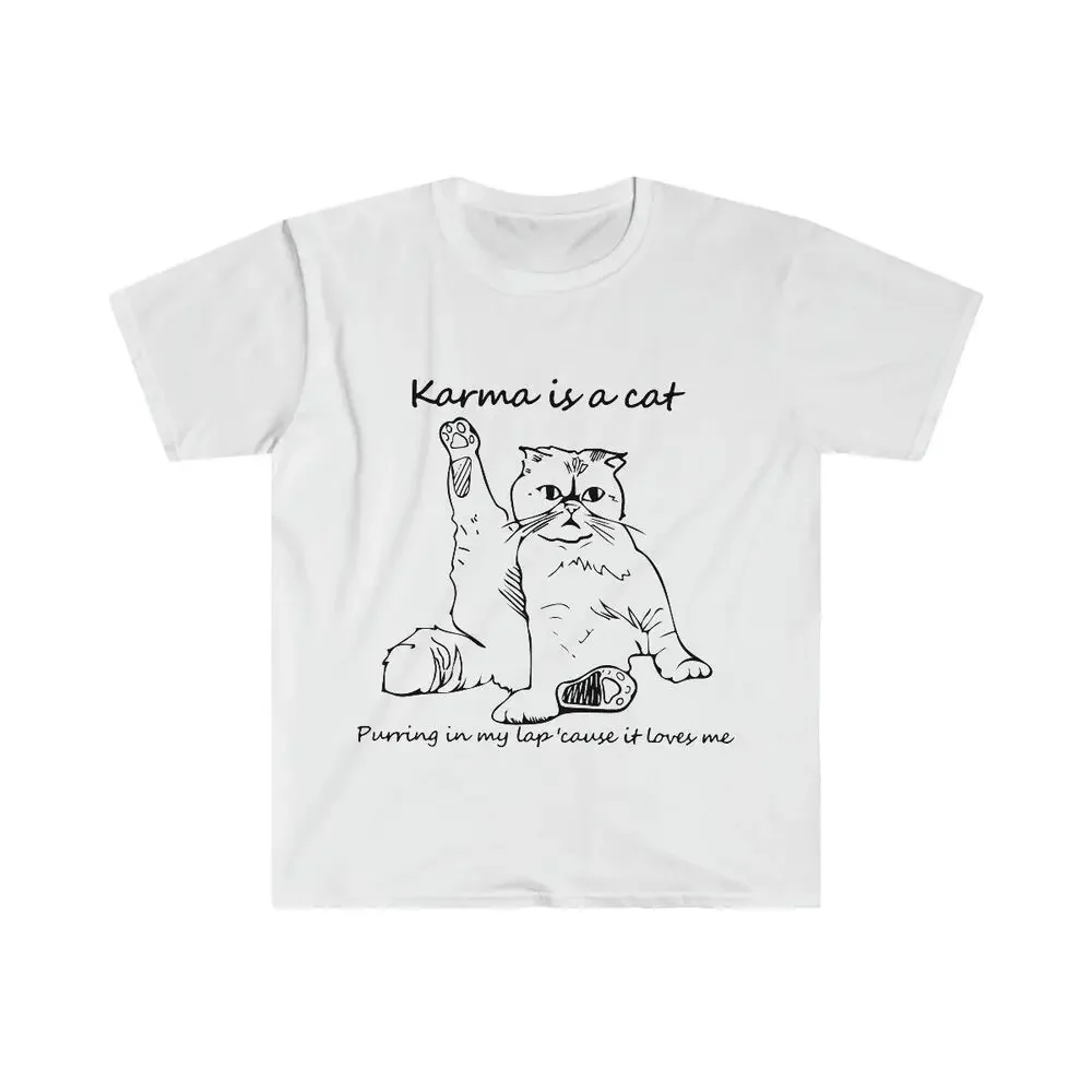 is a Cat Tee Me And  Vibe Like That T Shirt Midnights Swifty Shirt   High Quality 100%Cotton Short Sleeve