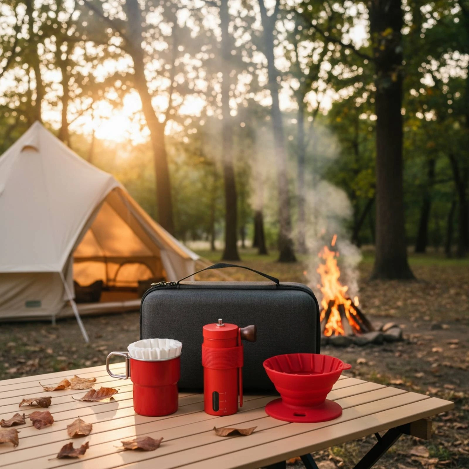 Portable Pour over Coffee Maker Kit Hand-Crank Pour over Coffee Maker Set Allintegrated Space-Saving for Campers, Camping