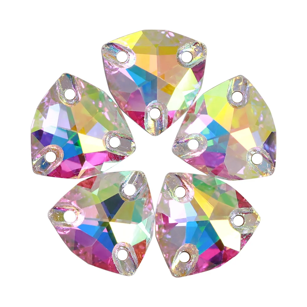 QIIY AAAAA Top Quality K9 Glass Sew On Rhinestones Sewing Crystal AB Flatback Stone For Clothes Accessories Wedding Dress