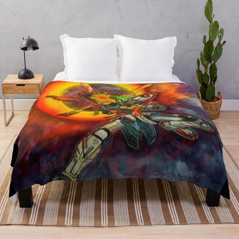 Burning Gundam Throw Blanket Plush Quilt christmas decoration Sofas Blankets