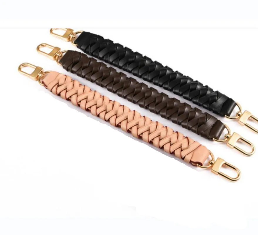 

31cm Real Leather Braided Handle Strap For Designer Women Handbag Lady Ne0n0e Bucket Bag Purse Carry Parts Replacement 4 Colors