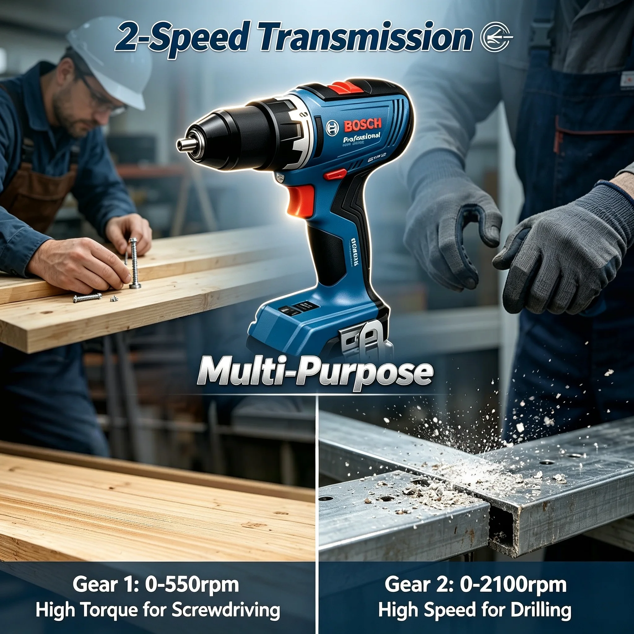 Bosch GSR 18V-65 Brushless Cordless Drill 18V 63Nm High Torque Small Space Operation Tool Anti Reverse Twist Electric Tool