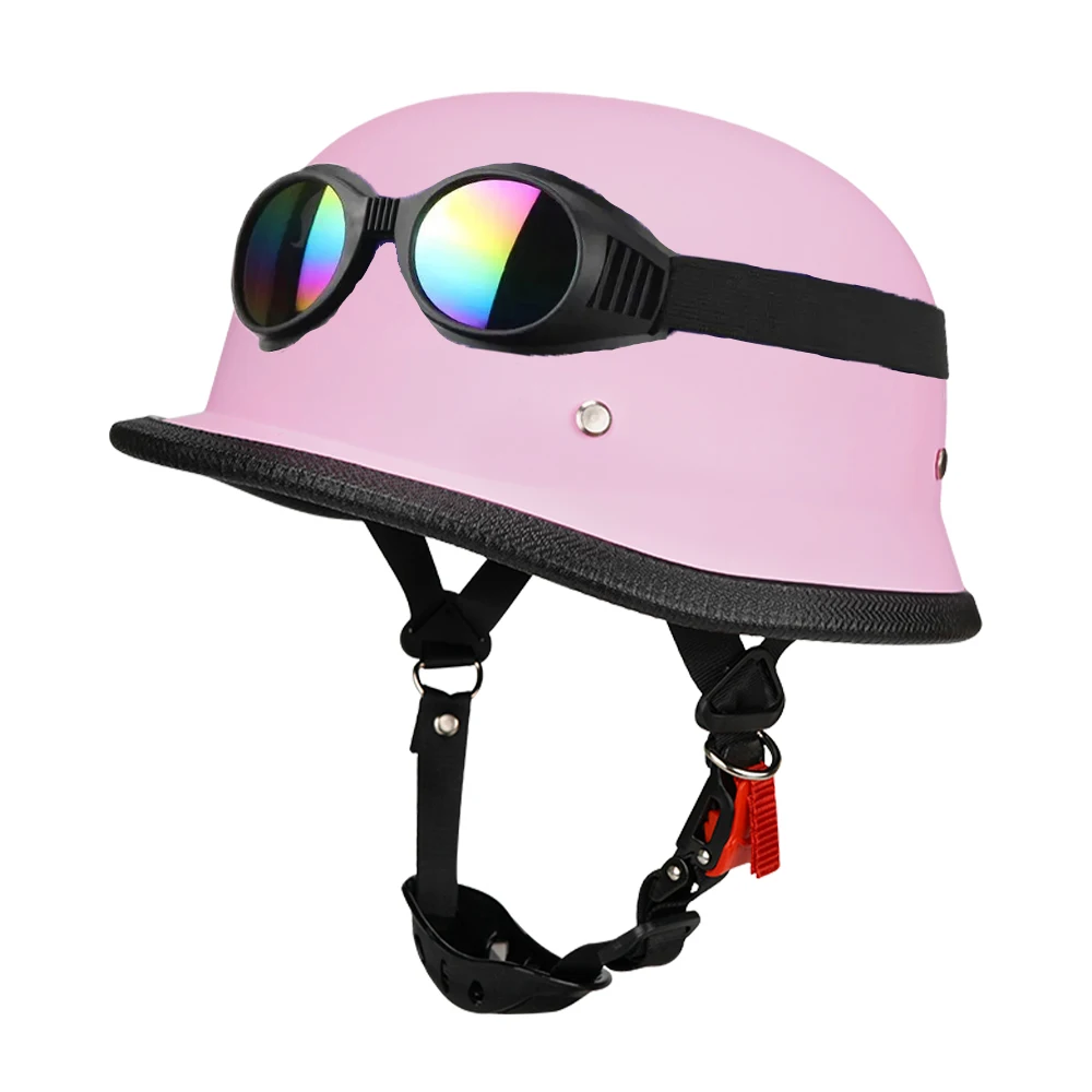 Motorrad Halbhelm Vintage Deutscher Stil Pilot Motorradhelme Open Face Retro Motocross Helm Motorradzubehör Dot