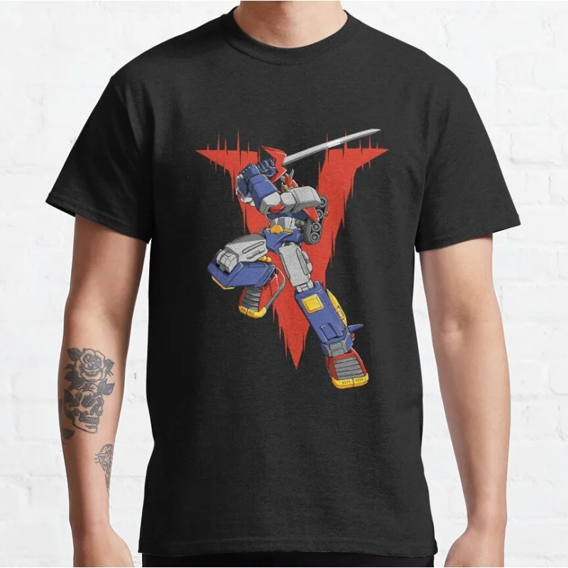 

Voltes V Retro Anime Gift t shirt Japan Robot Mecha graphic tee Y2K Clothes 100% Ccotton printed clothing Large size Tops