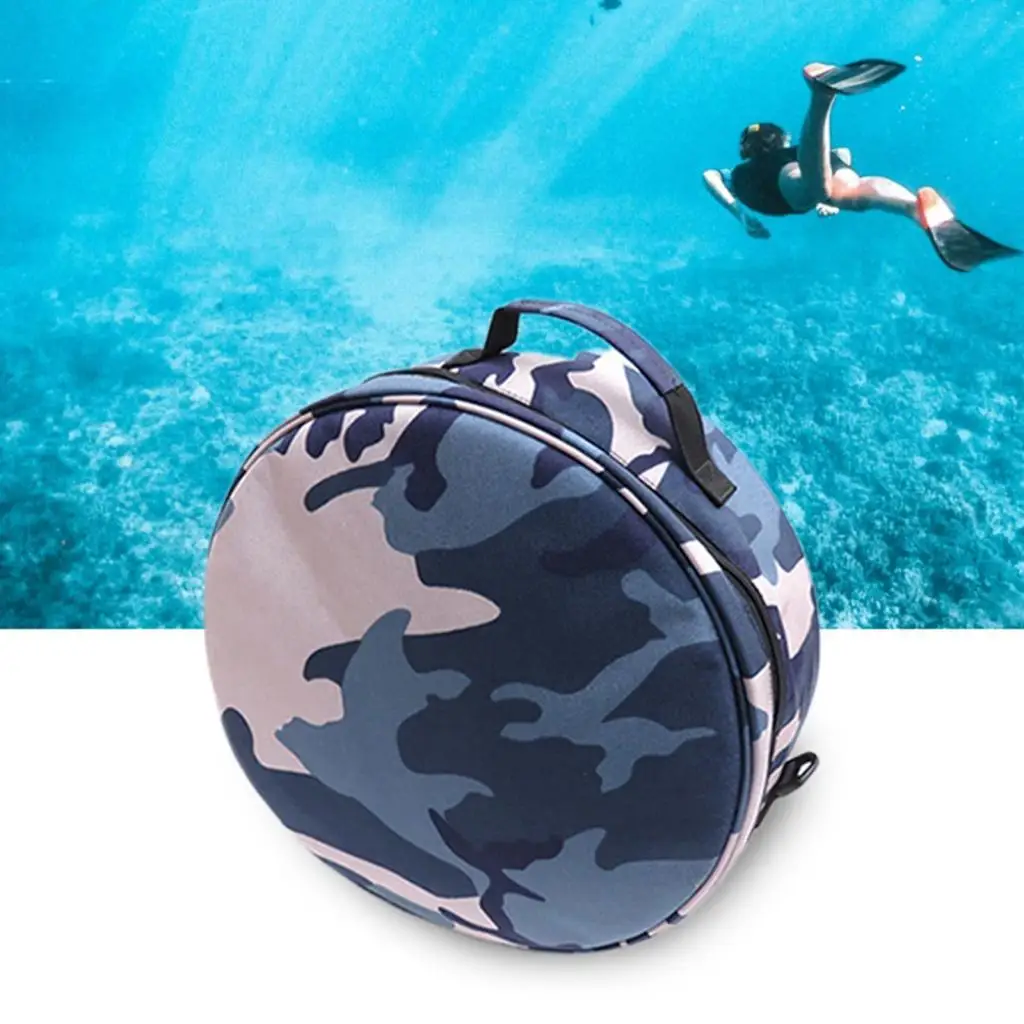 Diving Regulator Bag Round Zipper Storage Pouch Nylon Padded Organizer for Hose Weights and Accessories