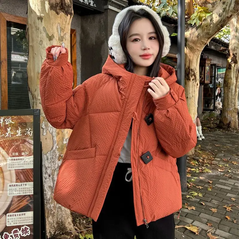 Parkas Short Coats Women Hooded Zipper Y2k Streetwear Jackets Full Sleeve Thick Warm Elegant Jacket Work Coat Autumn Winter 2025