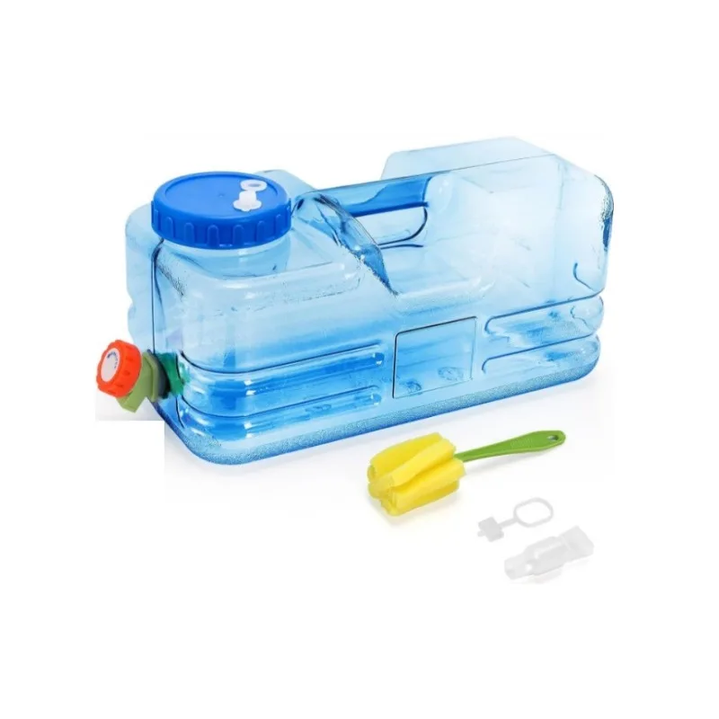 

Camping water tank, 2.6 gallon portable kettle with faucet, thickened water brick with wide water injection port