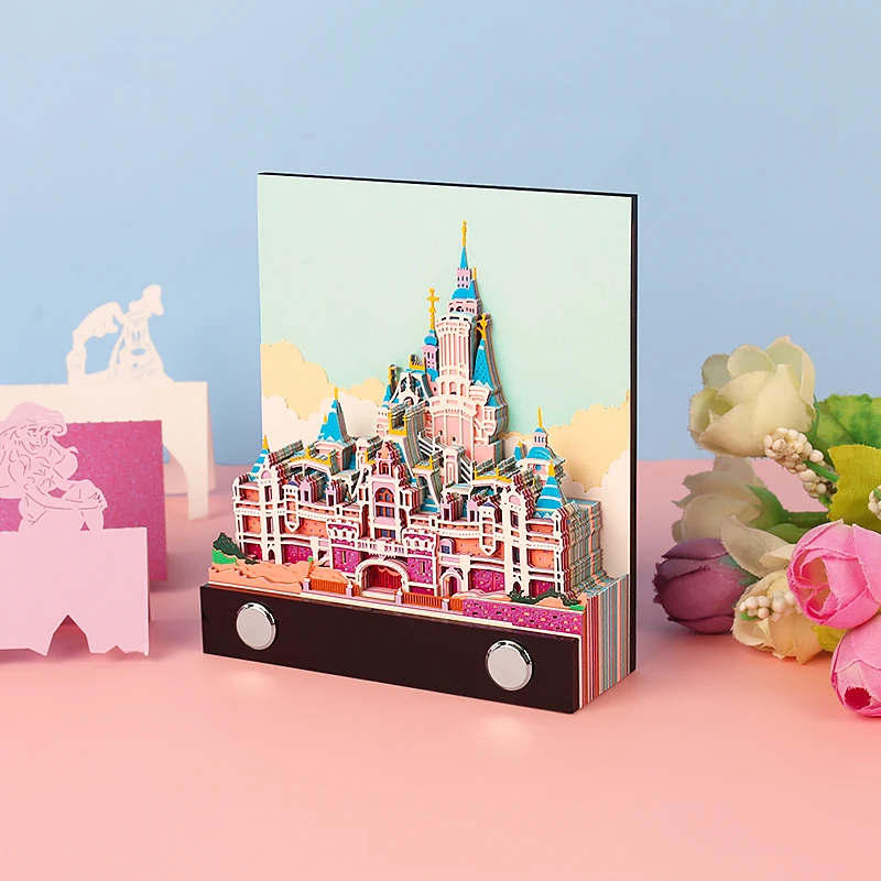 Omoshiroi 3D Notepad Castle Paper Pad Castle Block Notes Sticky Note 3D Art Memo Pad Kawaii Office Accessories Kids Pary Gifts