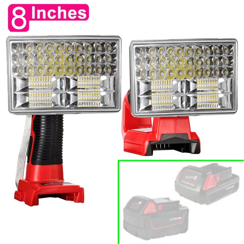 Car Work Lamp Li-ion Battery Adapter USB Charger Outdoor Work Light For Makita For DeWalt For Bosch For Milwaukee Li-ion Battery