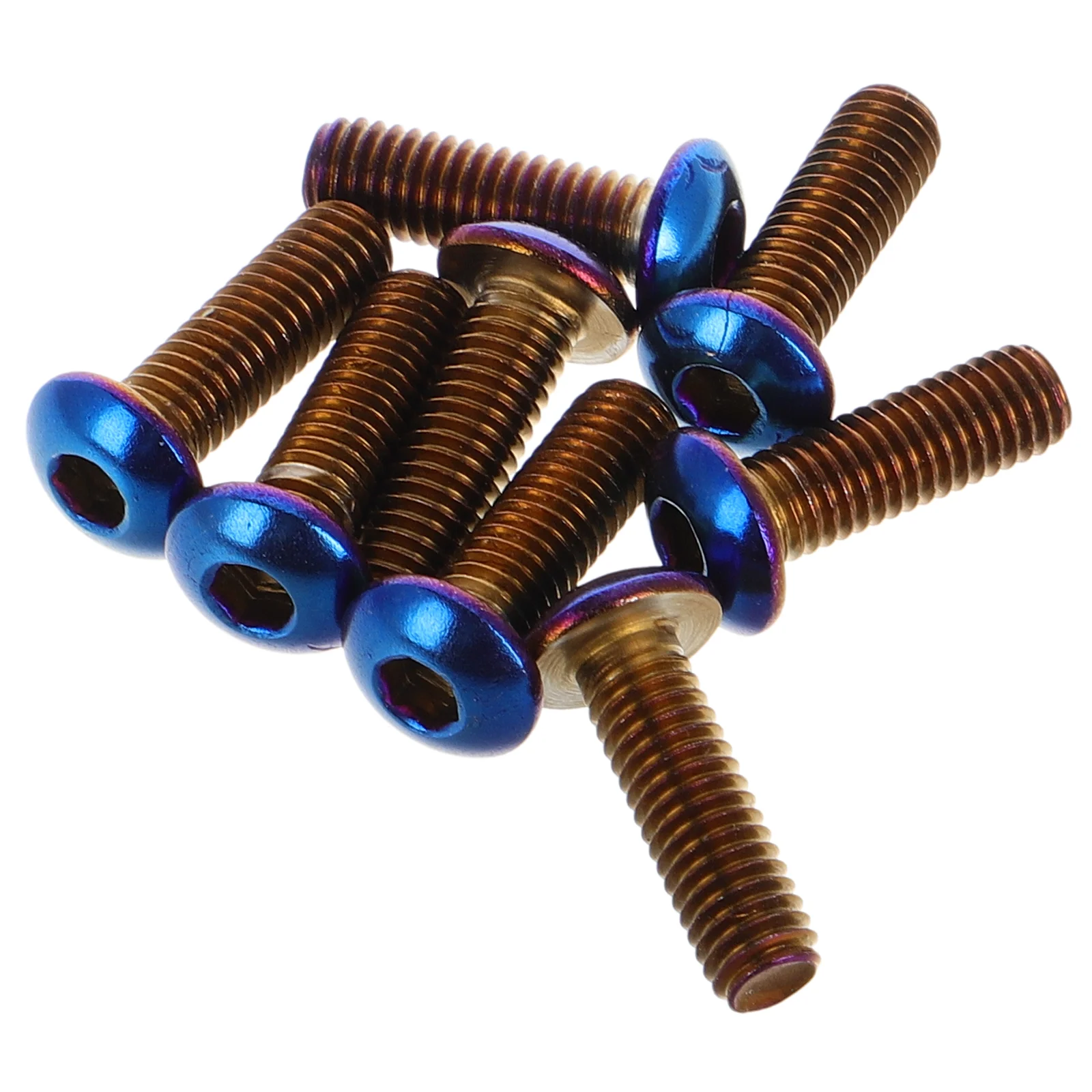 

8 Pcs Modified Steering Wheel Screws Colorful Round Car Racing Fixing Head Metal Baked Blue