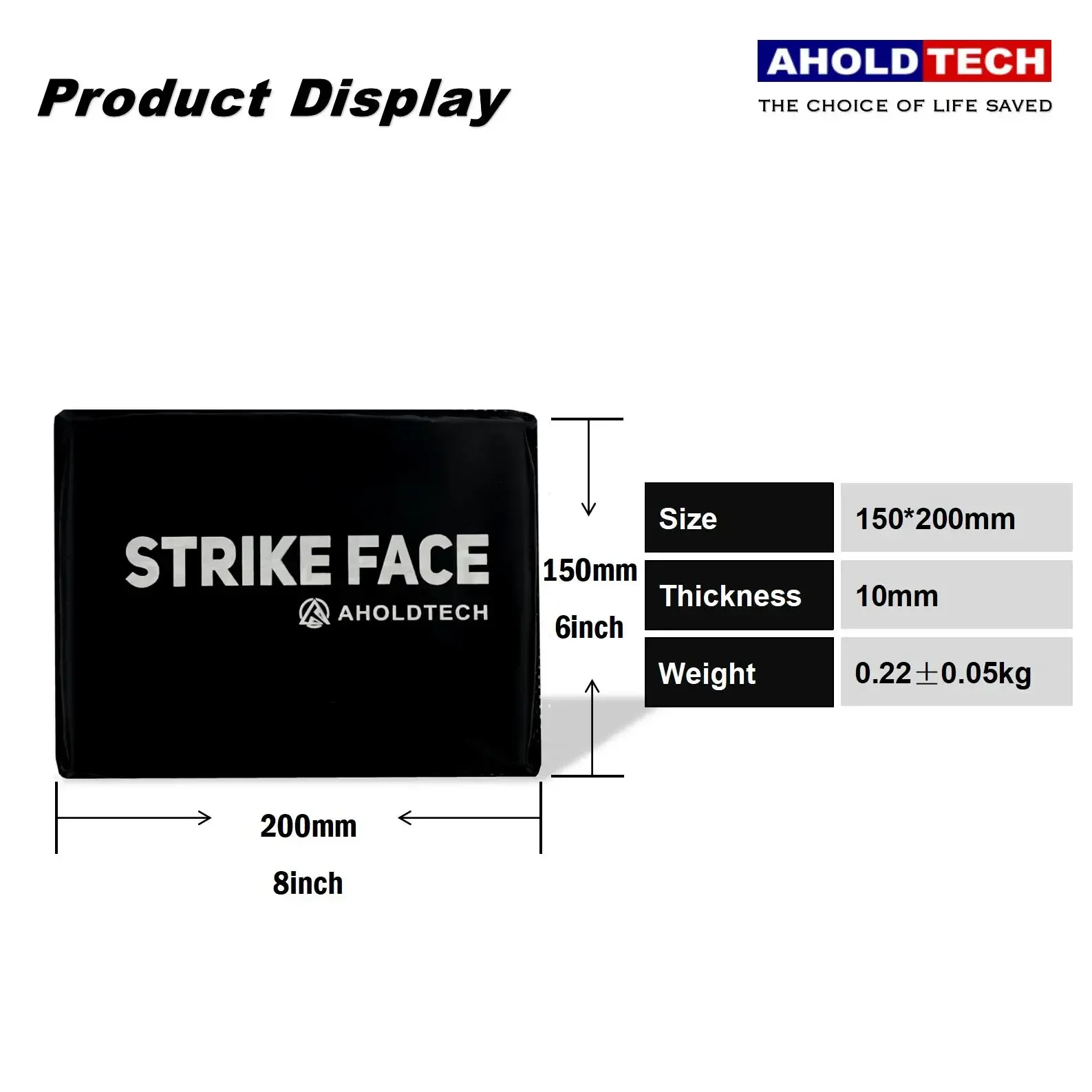 Aholdtech PS01-ST01 NIJ IIIA 3A Soft Armor Panel Ballistic Vest Bulletproof Board Side Waist Plate 6*8