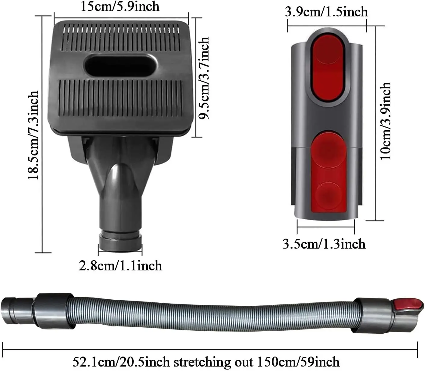 Pet Dog Brush Hair Vacuum Attachment for Dyson V7 V8 V10 V11 V12 V15 Suitable for Long or Medium Haired Dogs Groom Tool Kit