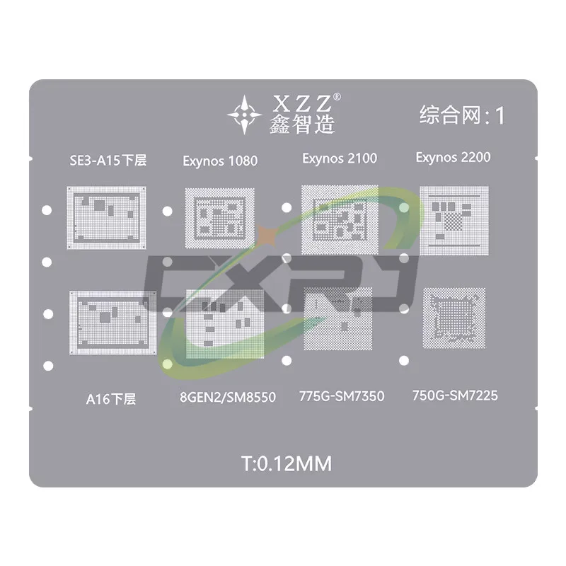 XZZ L23-CPU Universal CPU Reballing Stencil Platform For iPhone A8~A16 /Android Series IC Chipping Planting Tin Template Fixture