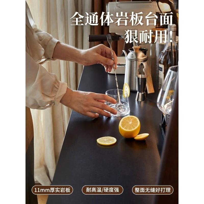 

Retro Solid Wood Dining Side Cabinet Integrated High Cabinet Against The Wall Medieval Wine Cabinet Kitchen Storage Locker