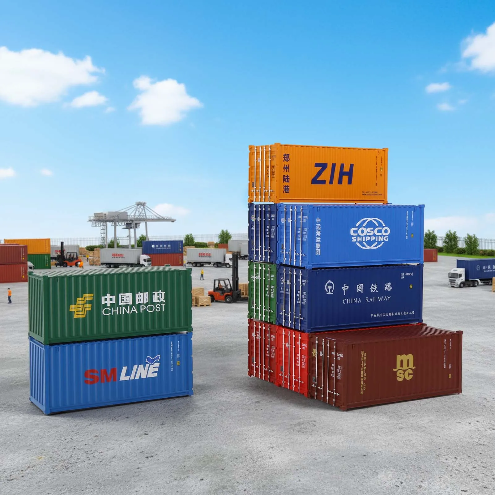 Evemodel HO Scale 1:87 20ft Model Shipping Container 20' Model Cargo Box C8726 (Pack of 1) - view 6