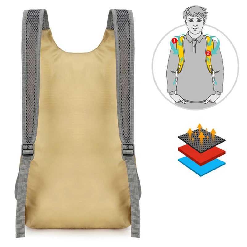Outdoor leisure sports backpack, foldable bag, light storage, wear-resistant, hiking and cycling backpack