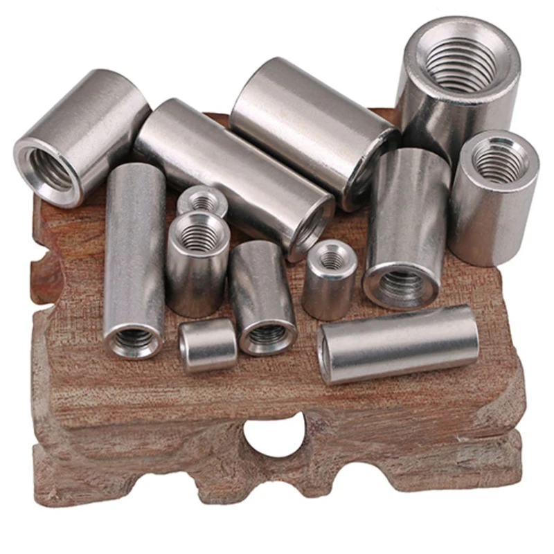 M3 M4 M5 M6 M8 M10 M12 M14 M16 304 Stainless Steel Extend Long Lengthen Round Coupling Nut Sleeve Tubular Nuts Joint Sleeve Nut
